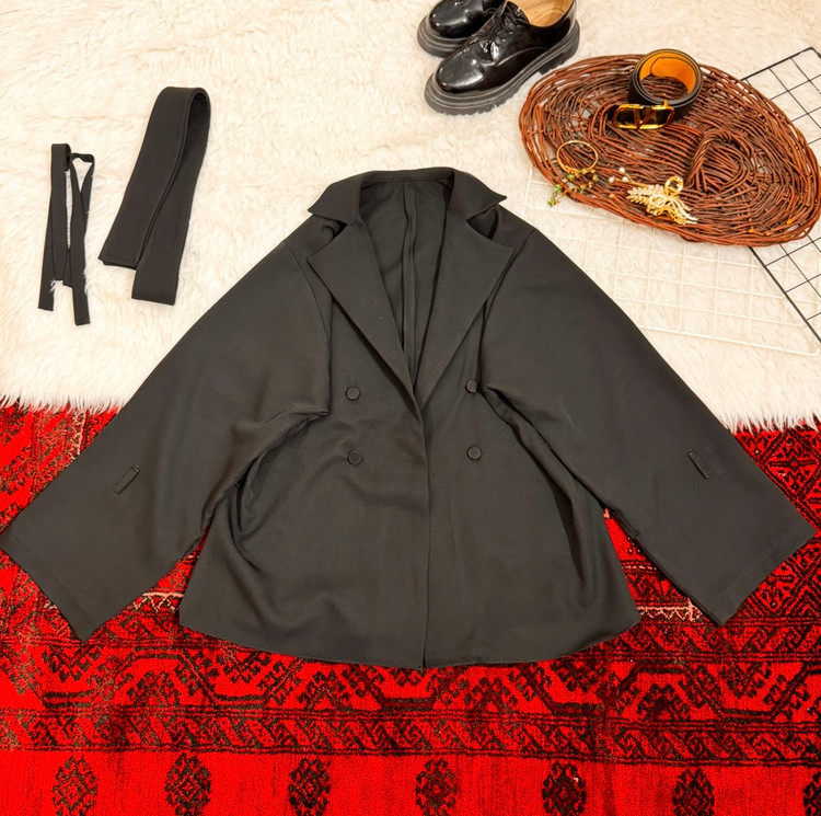 کت زنانه و دخترانه مازاراتی یقه انگلیسی بندینک دار|مزون مریکا